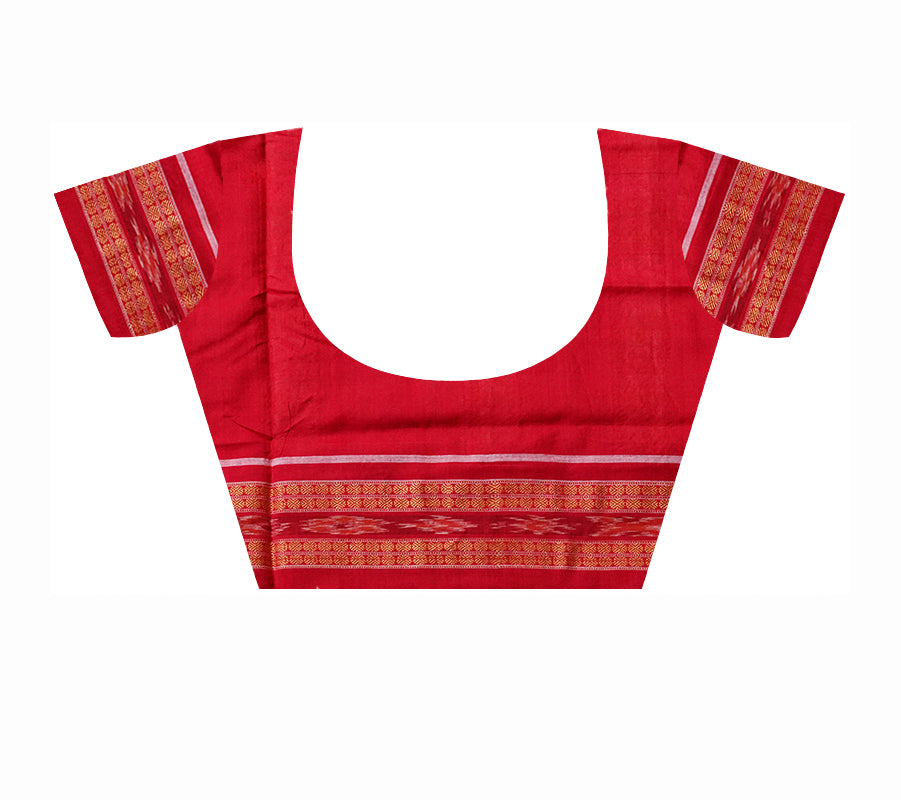 Sambalpuri cotton pere pere saree in Red and Black colour. - Koshali Arts & Crafts Enterprise