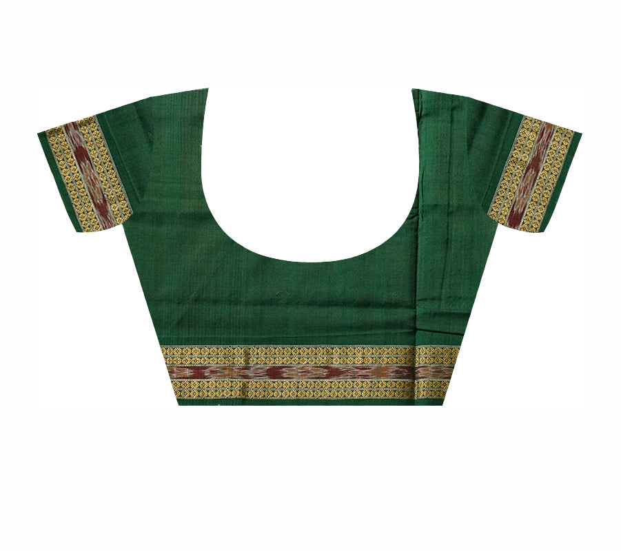Maroon and Green colour booty pattern plain design cotton saree. - Koshali Arts & Crafts Enterprise
