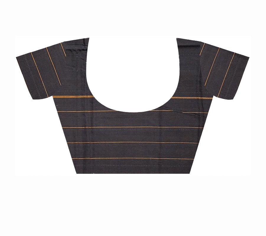 Terracotta pattern with plain border in Maroon and Black colour sambalpuri cotton saree - Koshali Arts & Crafts Enterprise