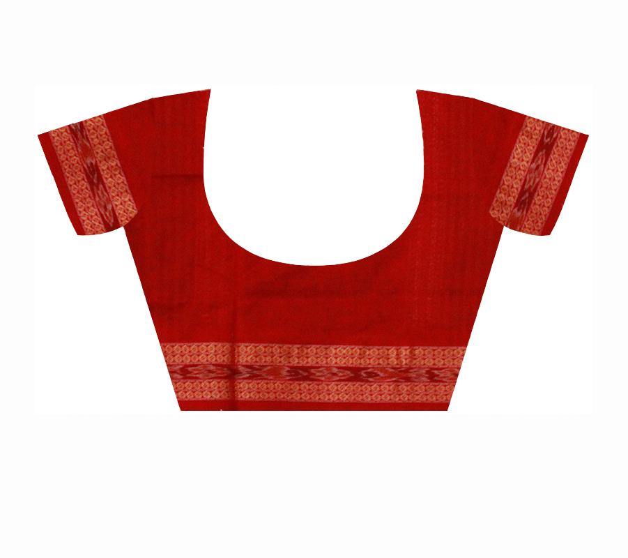 Maroon color flora print cotton saree with blouse piece - Koshali Arts & Crafts Enterprise
