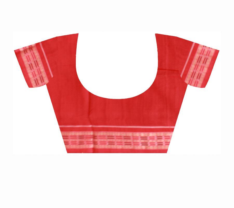 Green color Mayuri print Sambalpuri Ikat saree with blouse piece - Koshali Arts & Crafts Enterprise