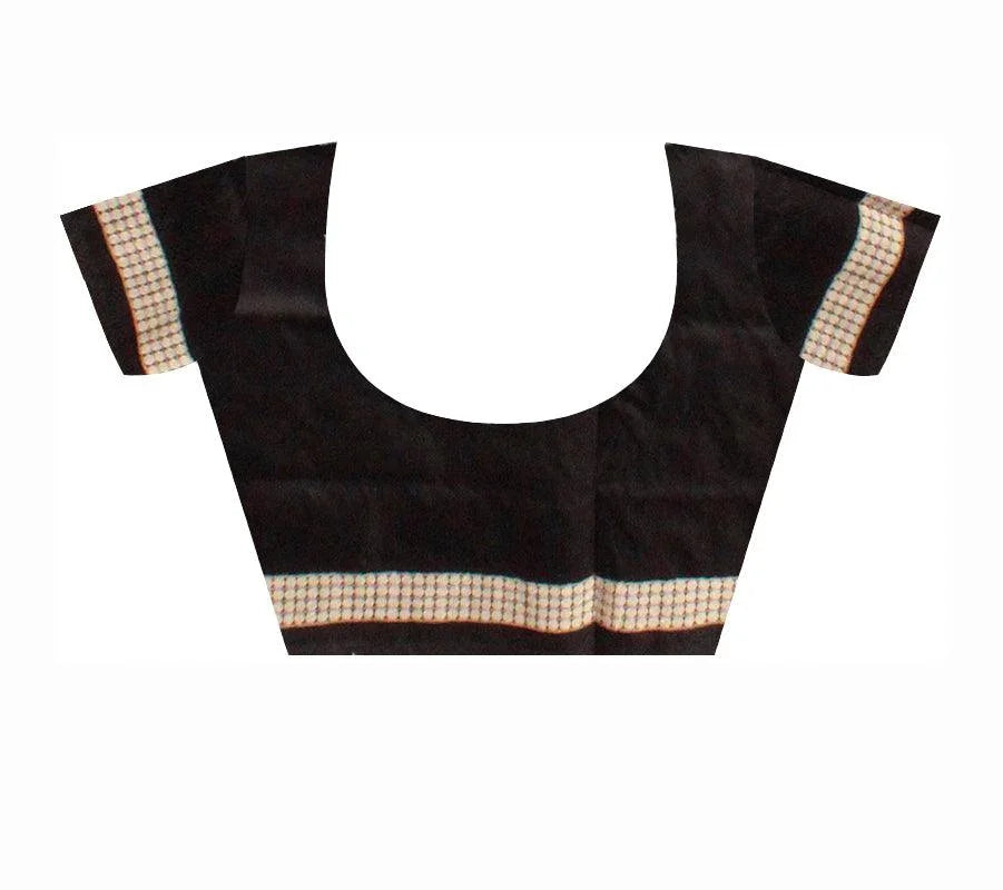 Dark yellow colour Sambalpuri Mix pata saree in booty design in body with blouse piece - Koshali Arts & Crafts Enterprise