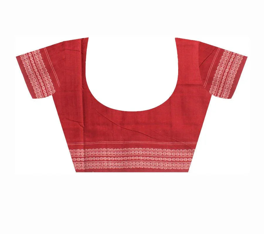 Dark blue color Sambalpuri Cotton saree in bird patten design with blouse piece. - Koshali Arts & Crafts Enterprise
