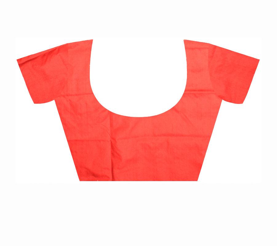 New Look Sambalpuri Pata saree in Maroon color with blouse piece. - Koshali Arts & Crafts Enterprise