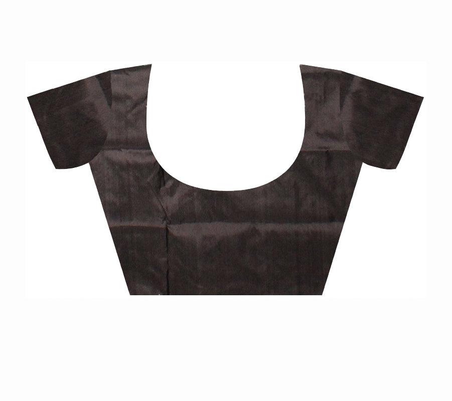 A plain design pata saree in Green colour with blouse piece. - Koshali Arts & Crafts Enterprise