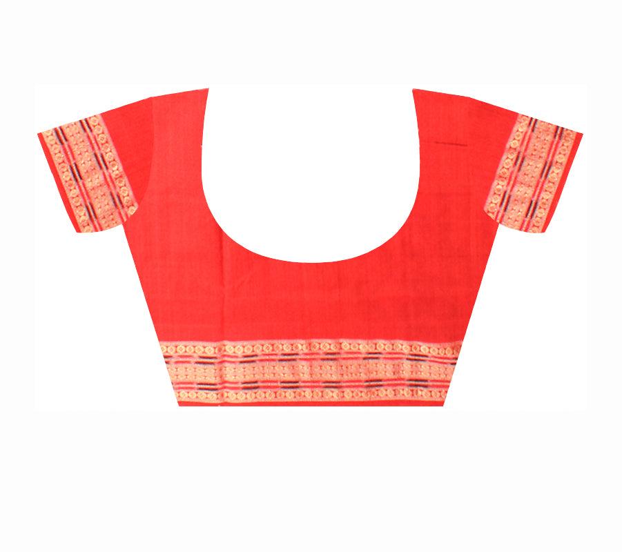 Mayuri Design Sambalpuri cotton saree in Blue color with blouse piece. - Koshali Arts & Crafts Enterprise