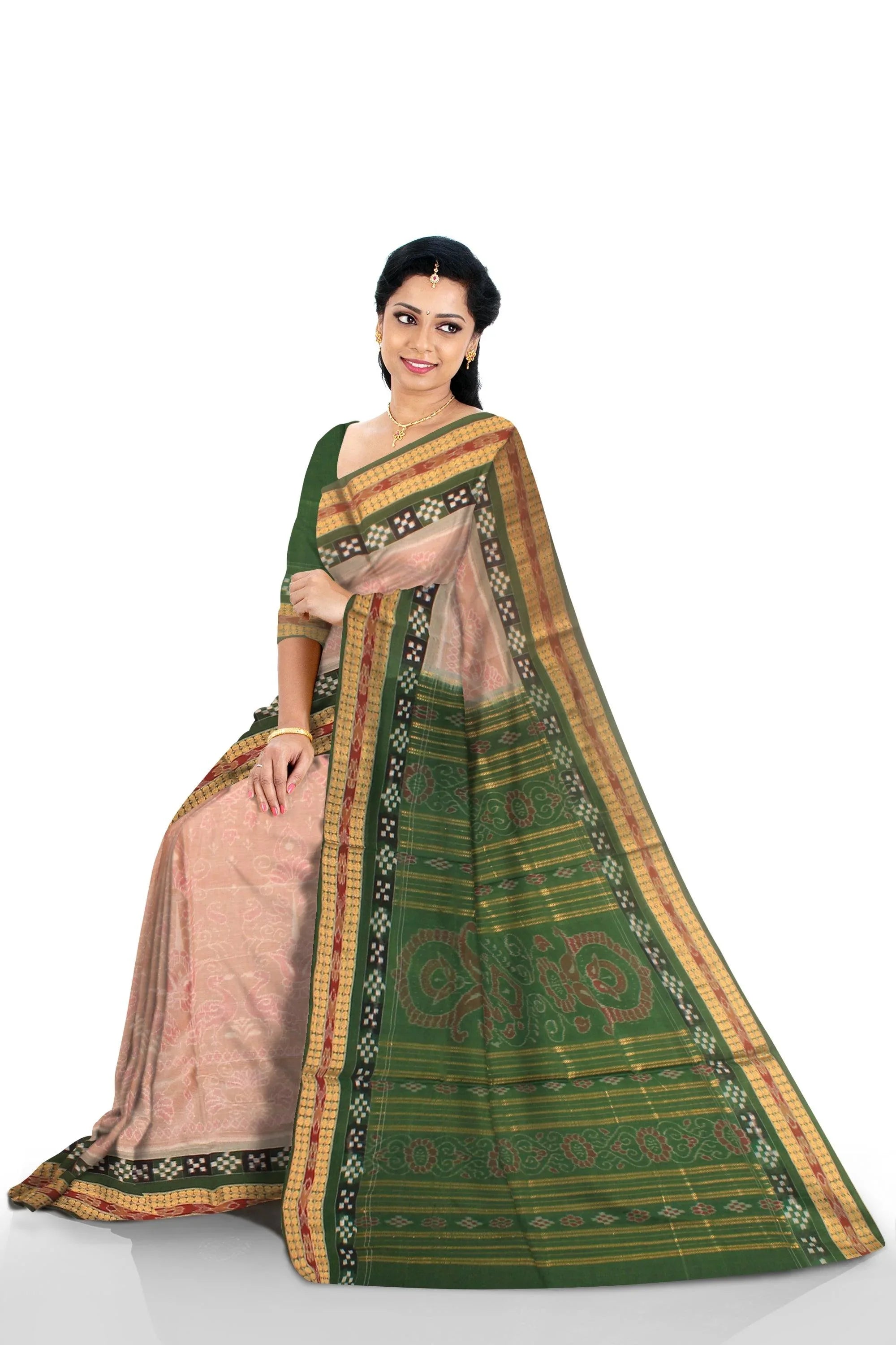 Sambalpuri cotton saree in a Very unique design with blouse piece. - Koshali Arts & Crafts Enterprise