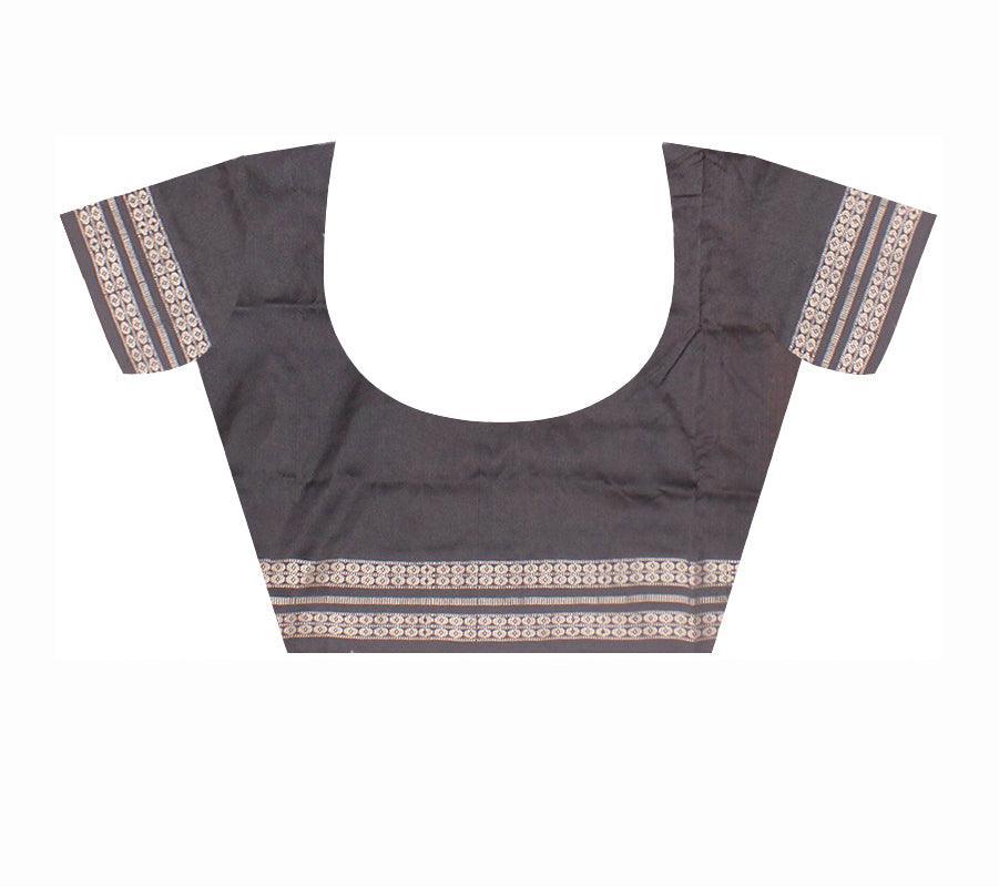Sambalpuri Pata Saree in Maroon Color with booty design full body with blouse piece. - Koshali Arts & Crafts Enterprise