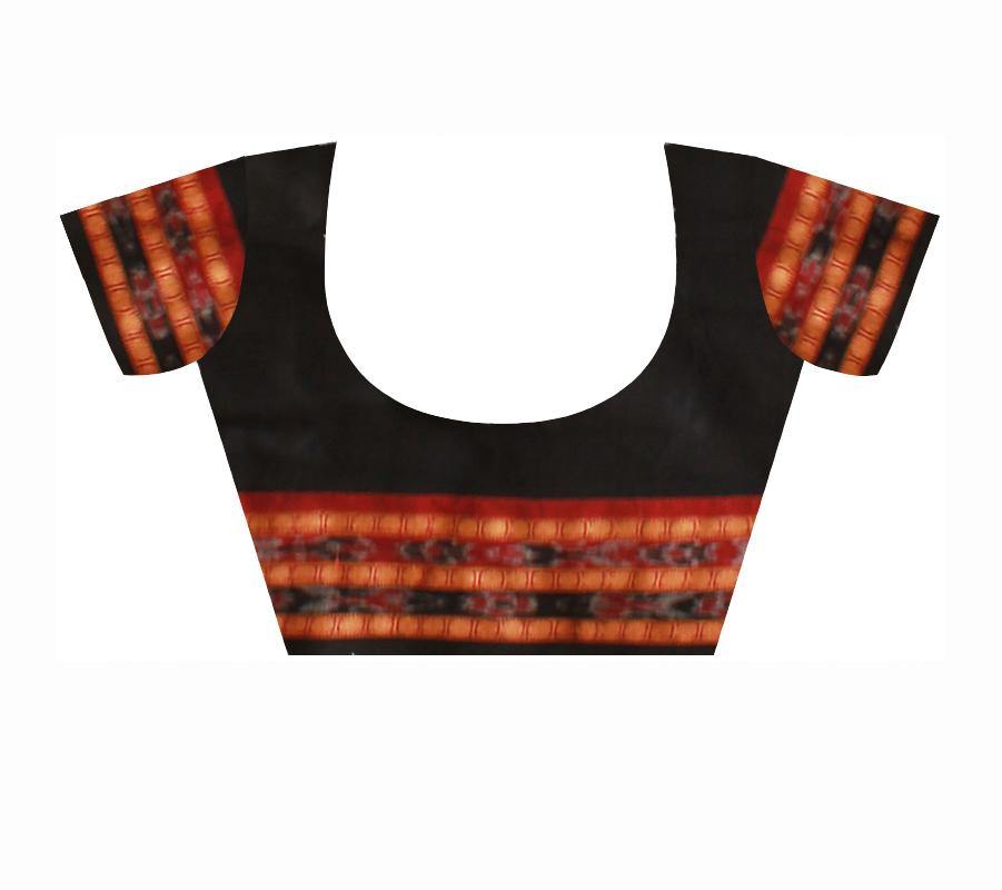 Blue color bomki cotton saree with blouse piece. - Koshali Arts & Crafts Enterprise