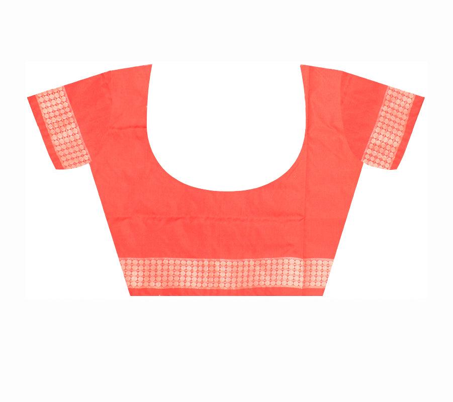 Sambalpuri Pata Saree in Yellow  Color in booty design with Silver color Border with blouse piece. - Koshali Arts & Crafts Enterprise