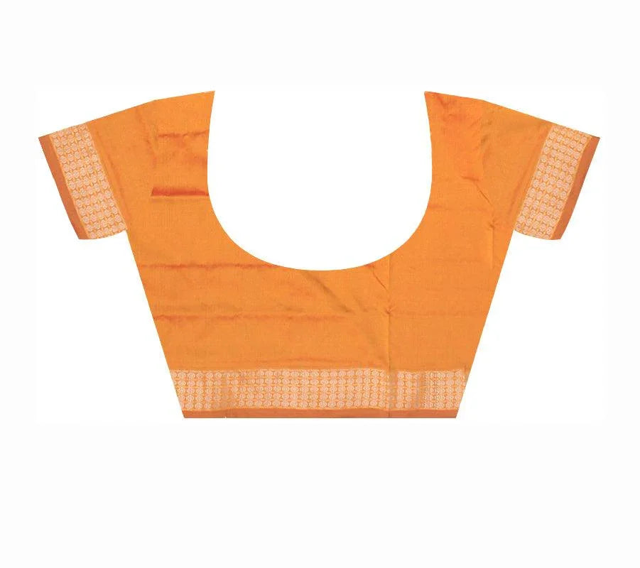 Red & Yellow color Sambalpuri Pata saree with blouse. - Koshali Arts & Crafts Enterprise