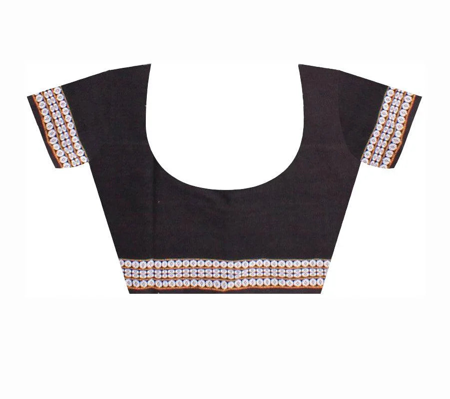 Bichitrapuri Sambalpuri Saree in Maroon and Green colour without blouse piece. - Koshali Arts & Crafts Enterprise