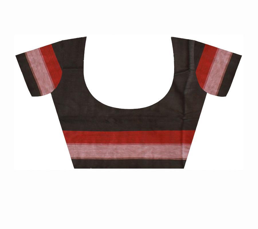 Rose pink color bomkei cotton saree with blouse piece. - Koshali Arts & Crafts Enterprise