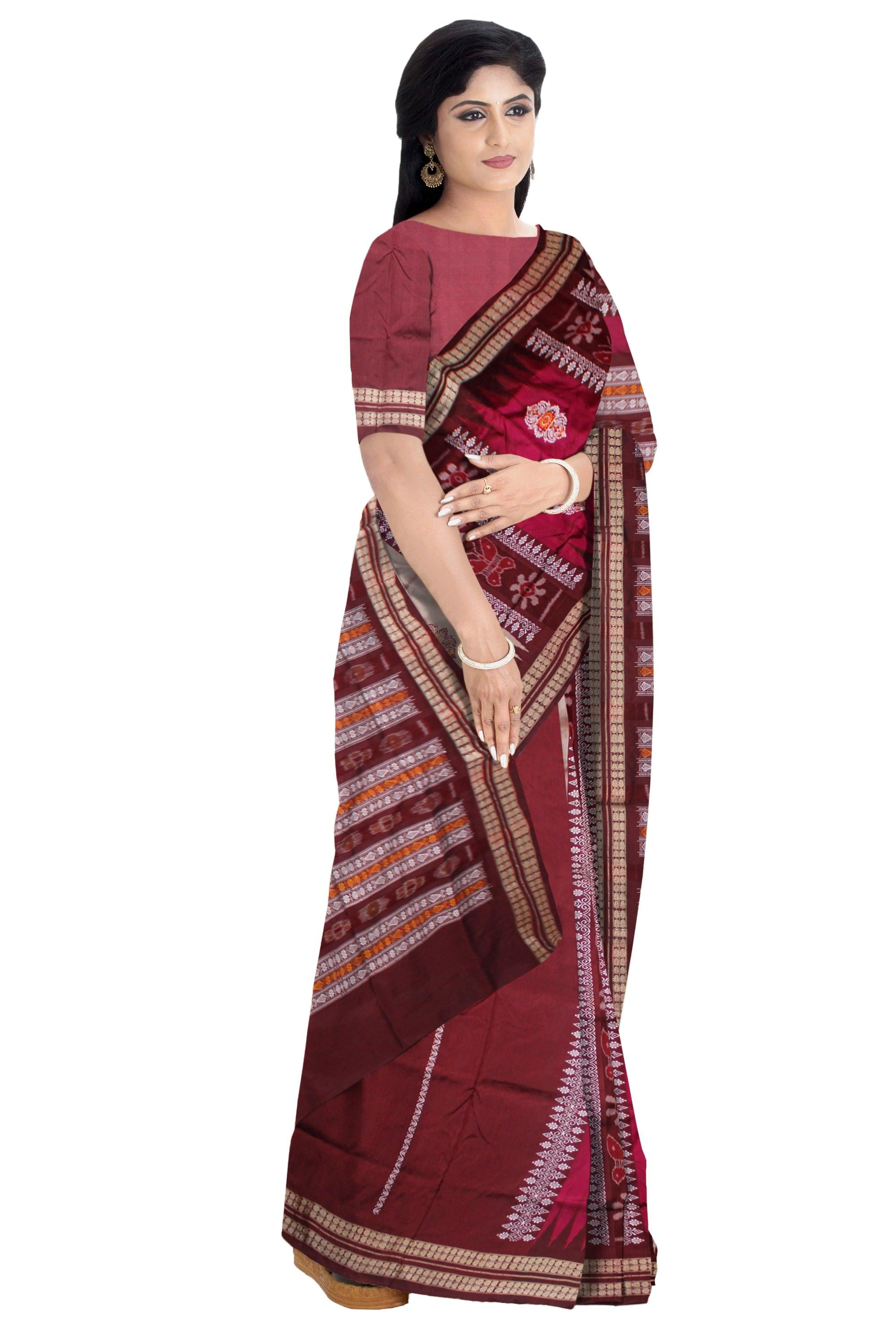 3D COLOR SONEPUR PATLI PATA SAREE, WITH BLOUSE PIECE. - Koshali Arts & Crafts Enterprise