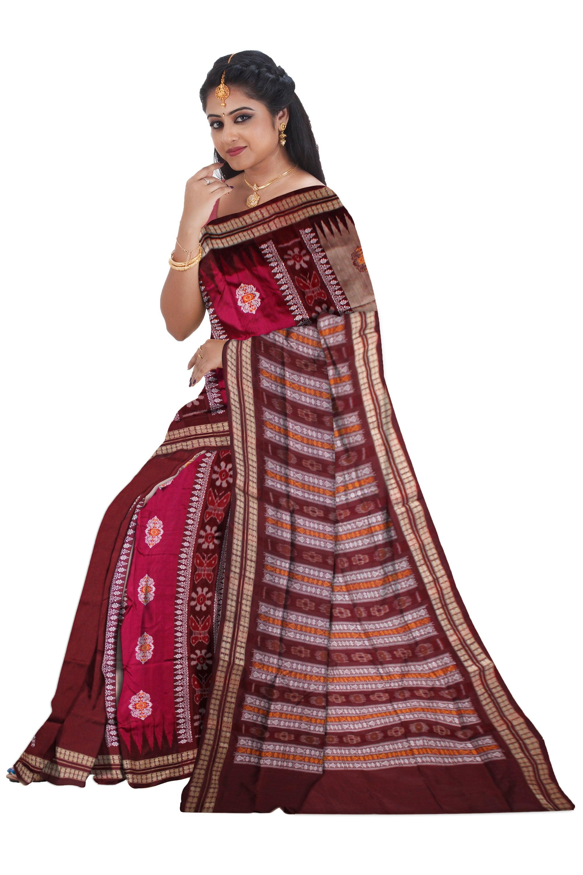3D COLOR SONEPUR PATLI PATA SAREE, WITH BLOUSE PIECE. - Koshali Arts & Crafts Enterprise