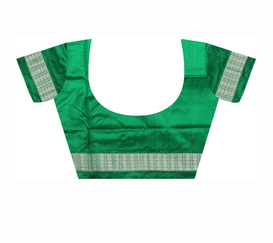 BLACK AND GREEN COLOR NEW DESIGN SONEPUR PASAPALI SAREE, WITH BLOUSE PIECE. - Koshali Arts & Crafts Enterprise