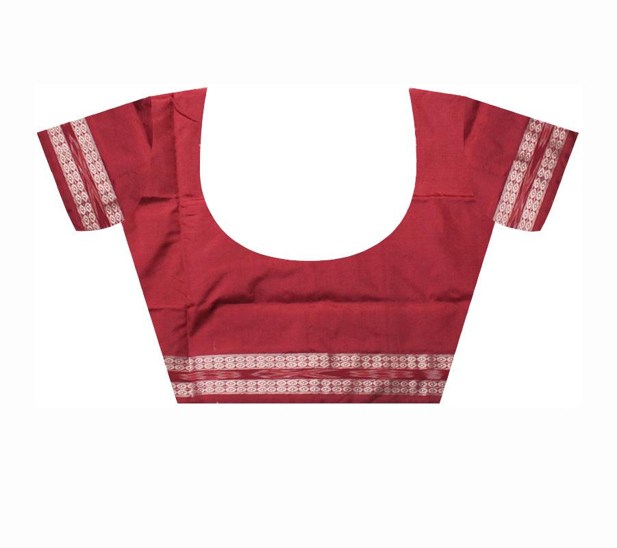 GOLDEN AND MAROON COLOR BOOTY PATTERN PATA SAREE ,  COMES WITH BLOUSE PIECE - Koshali Arts & Crafts Enterprise