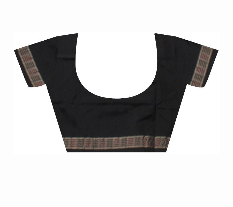 NEW PATTERN BORDER  MAROON AND BLACK COLOR KARGIL PATA SAREE, WITH BLOUSE PIECE. - Koshali Arts & Crafts Enterprise