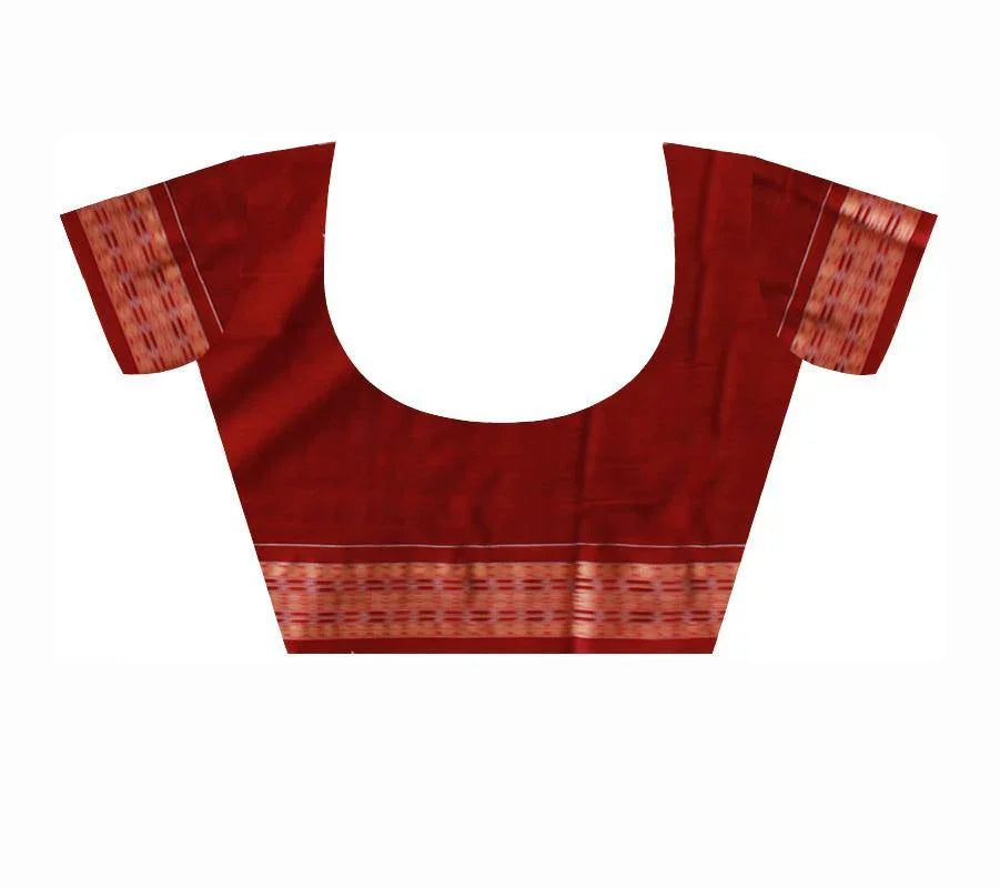 Box pattern Bomkei Sambalpuri saree in black color with blouse piece. - Koshali Arts & Crafts Enterprise