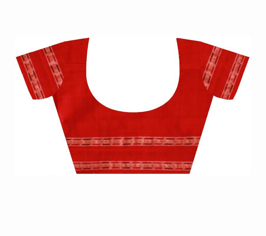 Sambalpuri bomkai saree in dual color with blouse piece. - Koshali Arts & Crafts Enterprise