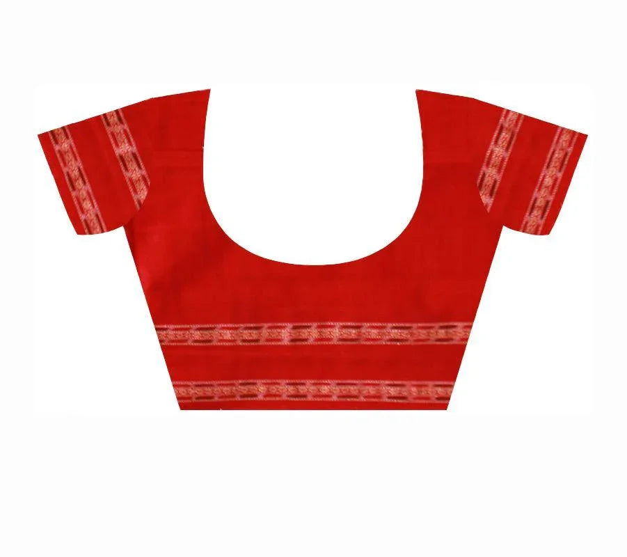 Sambalpuri bomkai saree in dual color with blouse piece. - Koshali Arts & Crafts Enterprise
