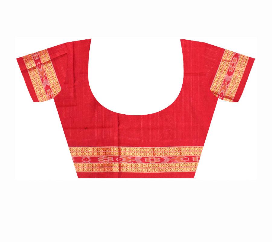 Sambalpuri Cotton Saree in Coffee color in Peacock design. - Koshali Arts & Crafts Enterprise