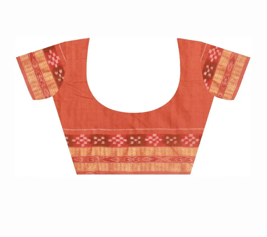 New design dhadi pasapali in brown colour Sambalpuri cotton saree with blouse piece. - Koshali Arts & Crafts Enterprise