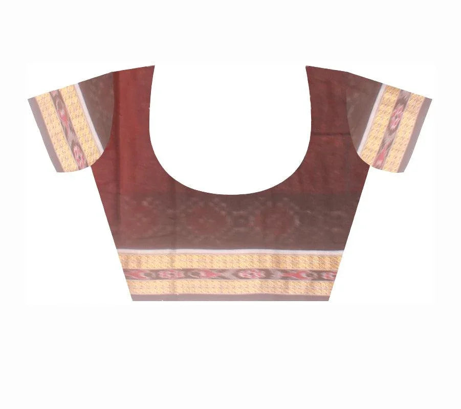 A Samblpuri cotton saree in Red and Black colour border with blouse piece. - Koshali Arts & Crafts Enterprise