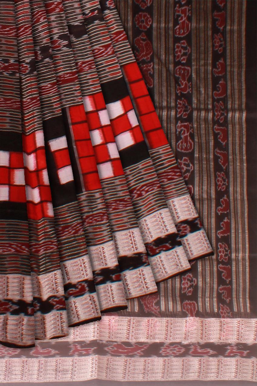 Sambalpuri Original silk Saree in Bichitrapuri Design with blouse piece. - Koshali Arts & Crafts Enterprise