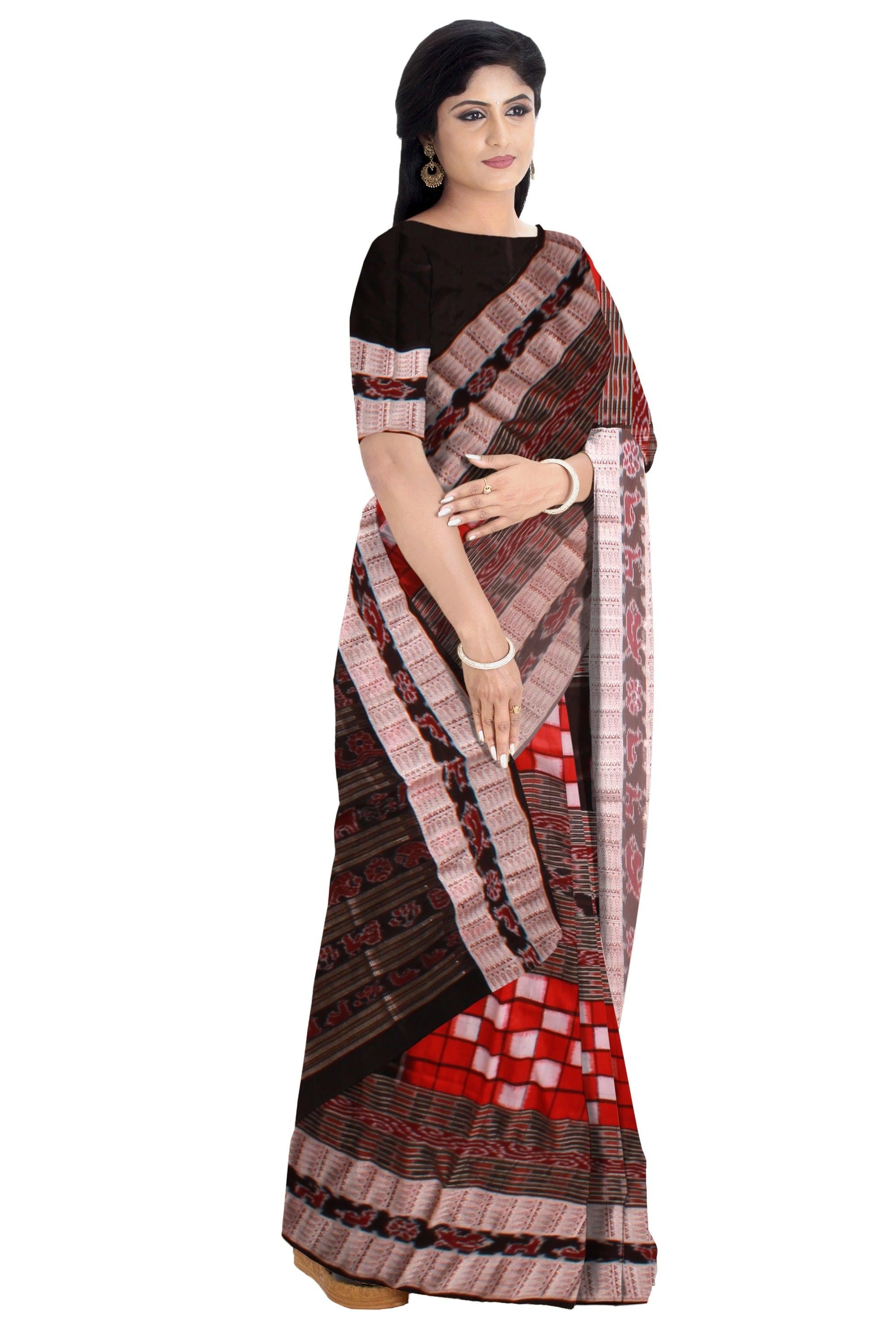 Sambalpuri Original silk Saree in Bichitrapuri Design with blouse piece. - Koshali Arts & Crafts Enterprise