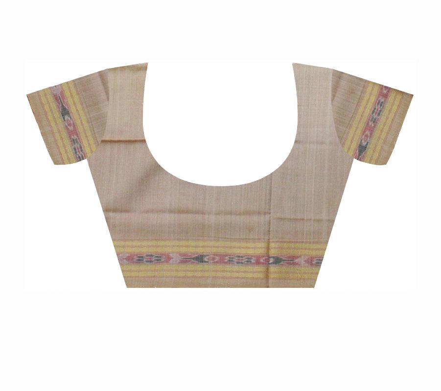 Booty pattern Sambalpuri saree Bomkai Design in Maroon and Cream Colour - Koshali Arts & Crafts Enterprise
