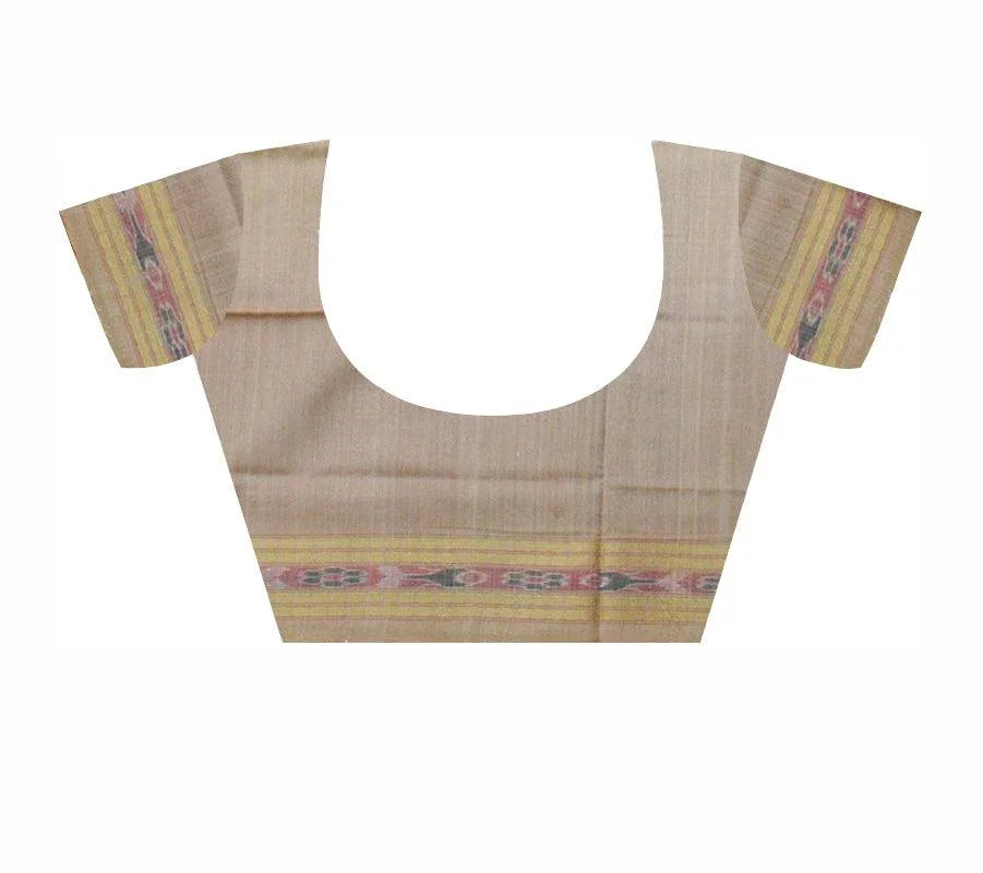 Booty pattern Sambalpuri saree Bomkai Design in Maroon and Cream Colour - Koshali Arts & Crafts Enterprise