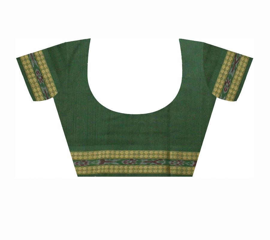 Nartaki design Sambalpuri cotton saree in dark Maroon and Blue color. - Koshali Arts & Crafts Enterprise