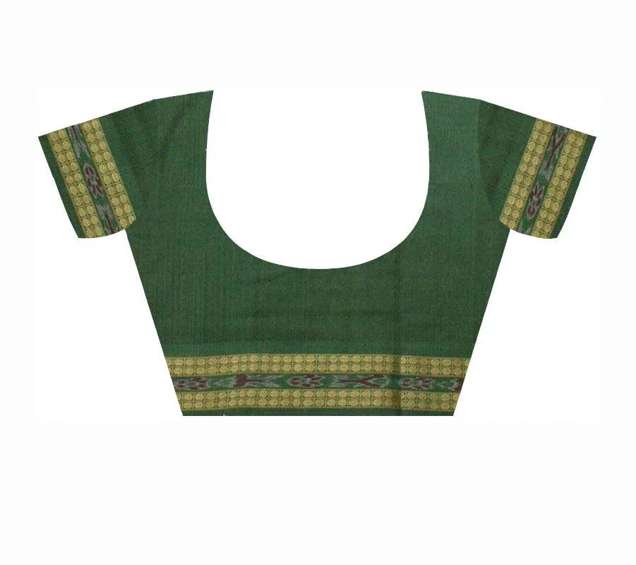 Nartaki design Sambalpuri cotton saree in dark Maroon and Blue color. - Koshali Arts & Crafts Enterprise