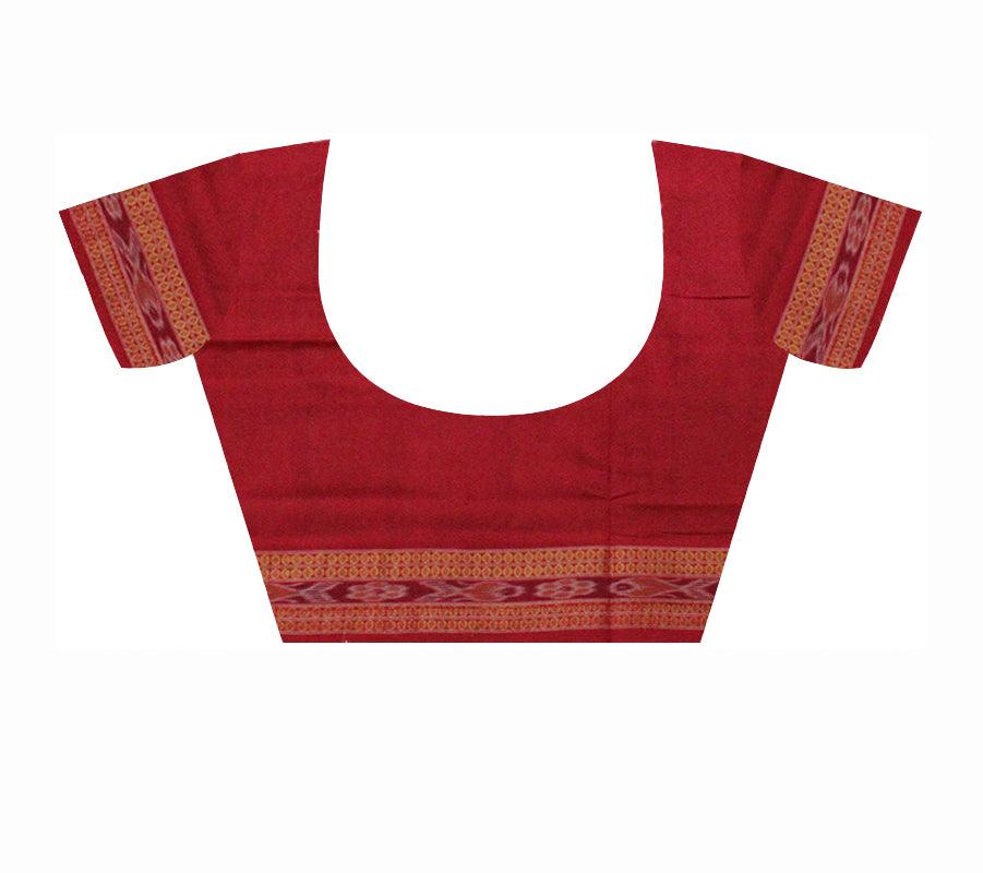 Micky Mouse design Sambalpuri cotton saree in chocolate color. - Koshali Arts & Crafts Enterprise