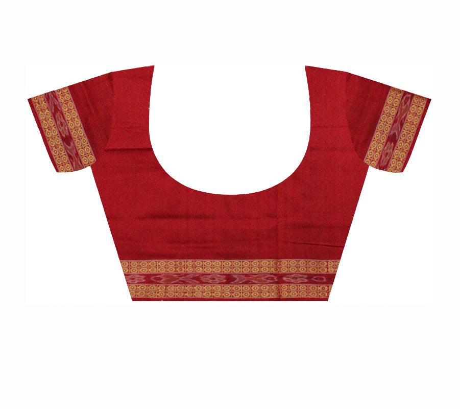 Traditional Ikat design Sambalpuri cotton saree in Dark Coffee color. - Koshali Arts & Crafts Enterprise