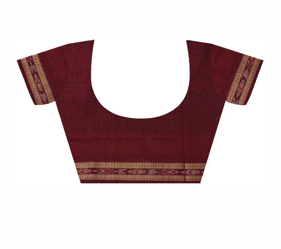 Peacock Blue color booty pattern Sambalpuri cotton saree, with blouse piece. - Koshali Arts & Crafts Enterprise