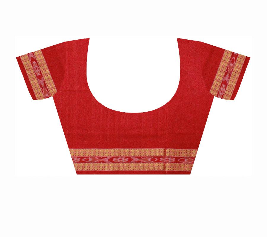 Sambalpuri Cotton Saree in Elephant, Horse and Lotus design in body in Coffee Colour - Koshali Arts & Crafts Enterprise