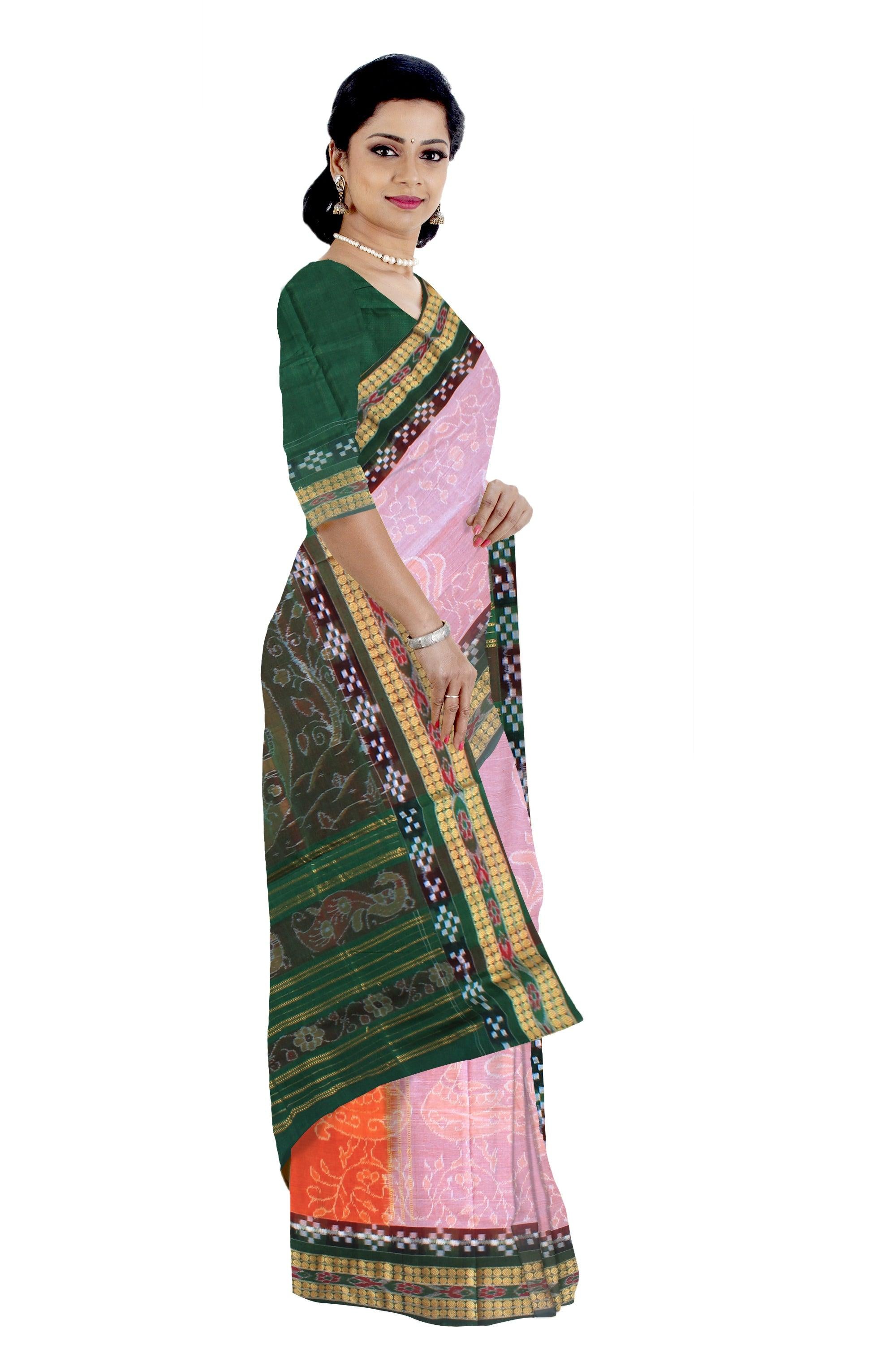3D color of sambalpuri pure cotton saree , available with blouse piece - Koshali Arts & Crafts Enterprise