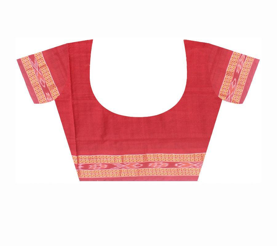 Musical instrument design of Sambalpuri cotton saree in dark blue and maroon color. - Koshali Arts & Crafts Enterprise