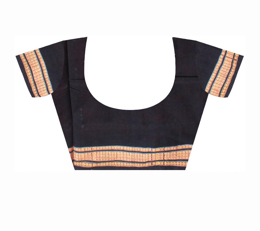 Latest design of bandha sambalpuri cotton saree in red and black color, with blouse piece. - Koshali Arts & Crafts Enterprise