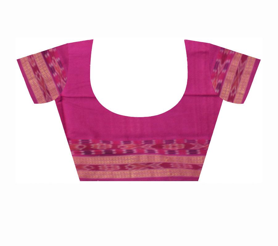 A BANDHA PATTERN COTTON SAREE IN RED AND PINK COLOR , WITH BLOUSE PIECE. - Koshali Arts & Crafts Enterprise