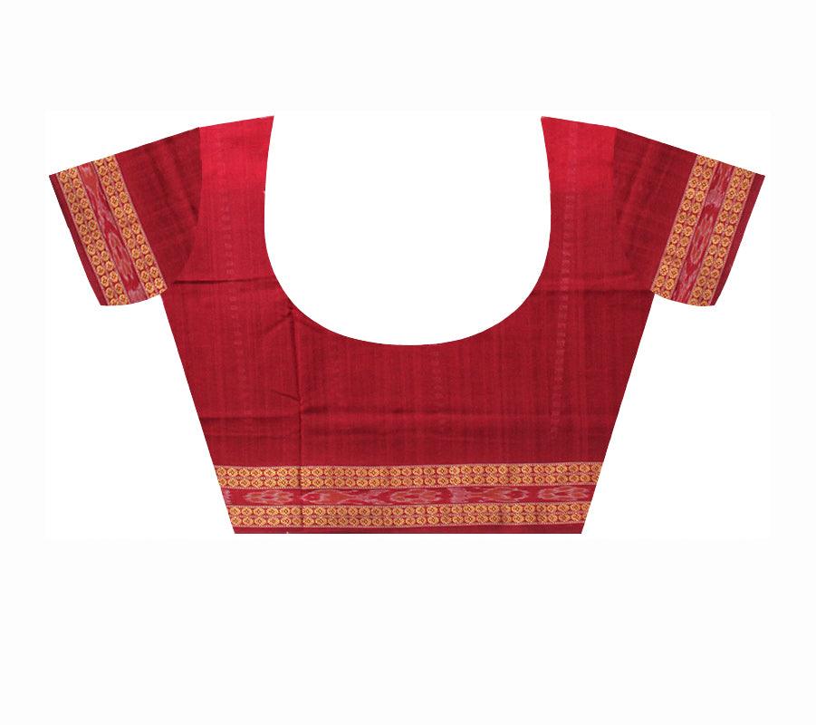 BLACK AND RED COLOR FLOWER PRINT COTTON SAREE , WITH BLOUSE PIECE. - Koshali Arts & Crafts Enterprise