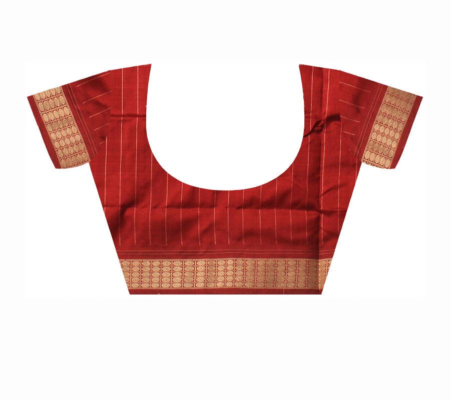 NARTAKI DESIGN PATA SAREE WITH PASAPALI PATTERN IN RANI AND MAROON COLOR , COMES WITH BLOUSE PIECE. - Koshali Arts & Crafts Enterprise