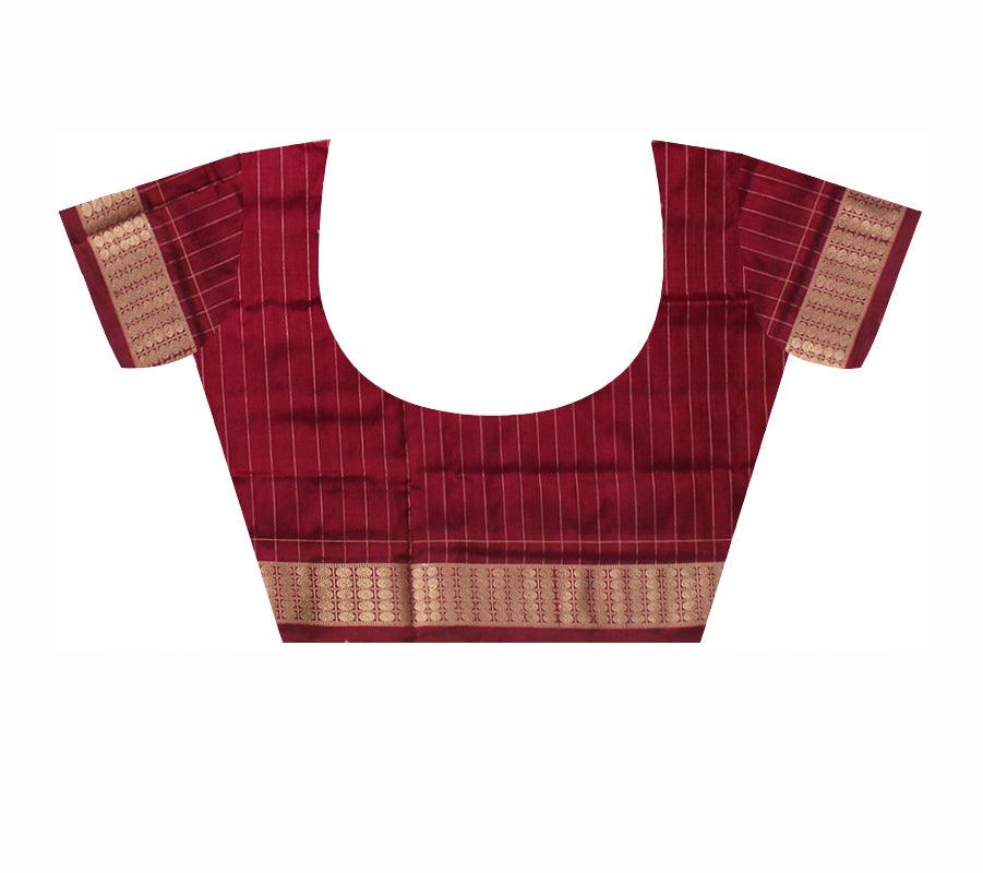 LATEST COLLECTION MAROON AND PURPLE COLOR PURE PASAPALI PATA SAREE , COMES WITH BLOUSE PIECE. - Koshali Arts & Crafts Enterprise