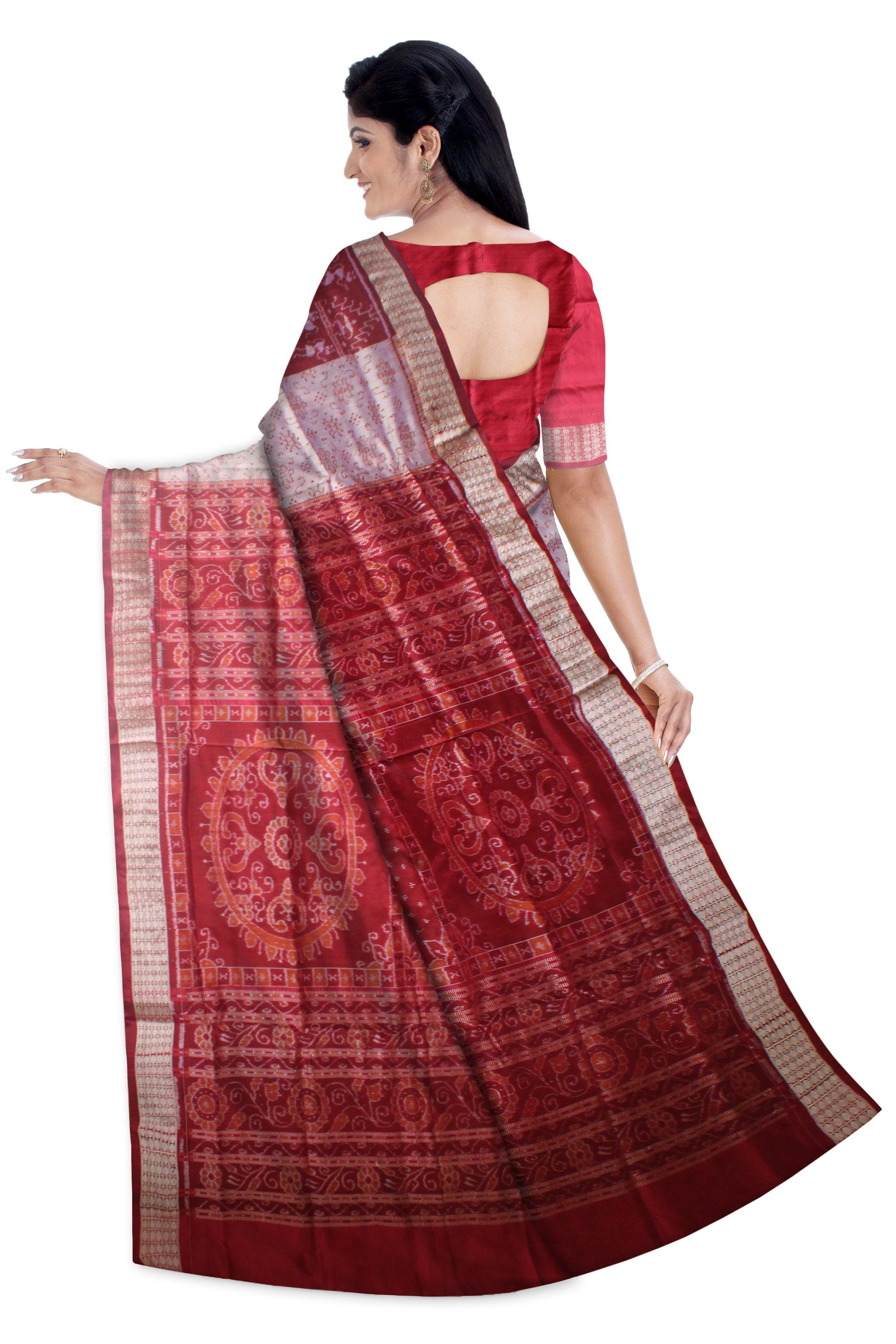 LATEST NEW TERRACOTTA BASED PATA SAREE IN  GREY, MAROON AND ROSE COLOR AVAILABLE WITH BLOUSE  PIECE. - Koshali Arts & Crafts Enterprise