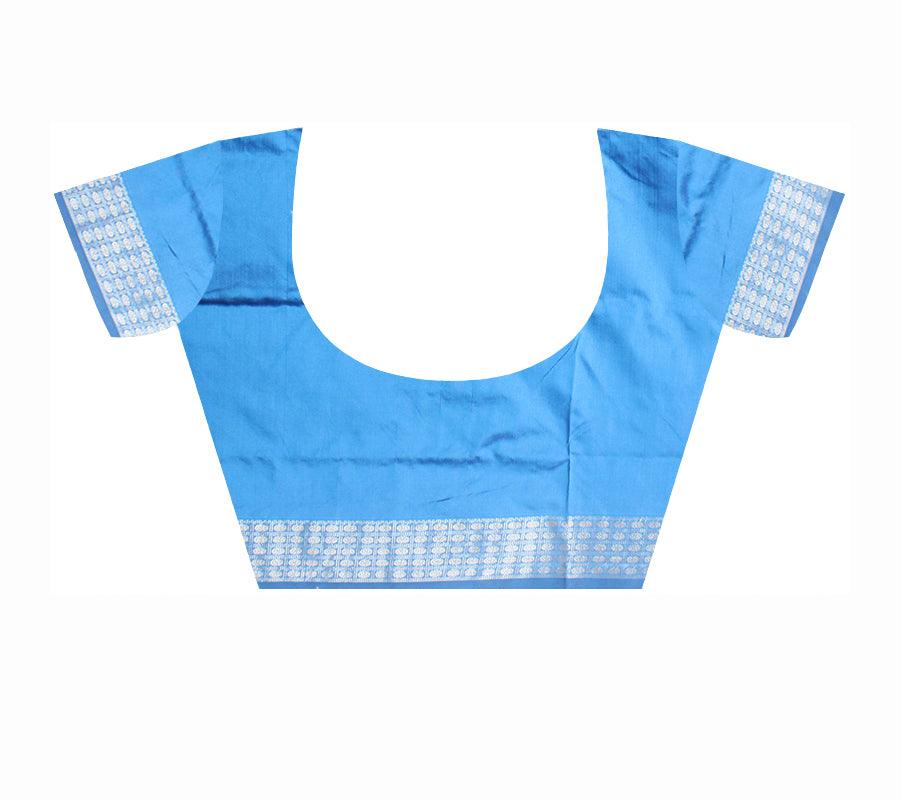 LATEST NEW TERRACOTTA BASED PATA SAREE IN GREY,  MAROON AND SKY COLOR, AVAILABLE WITH BLOUSE PIECE. - Koshali Arts & Crafts Enterprise