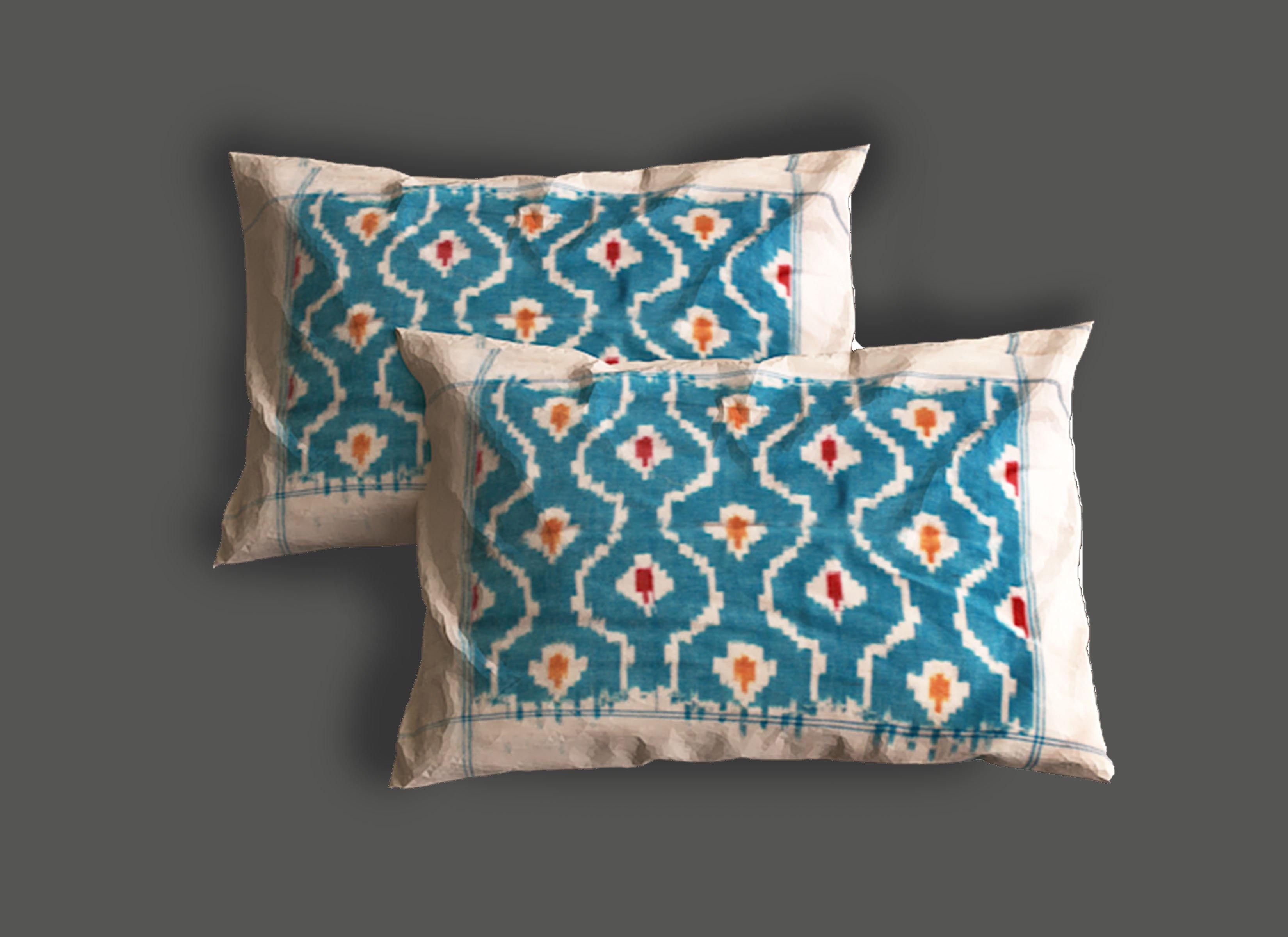 Double Bedsheet with Pillow Covers in Blue color| - Koshali Arts & Crafts Enterprise