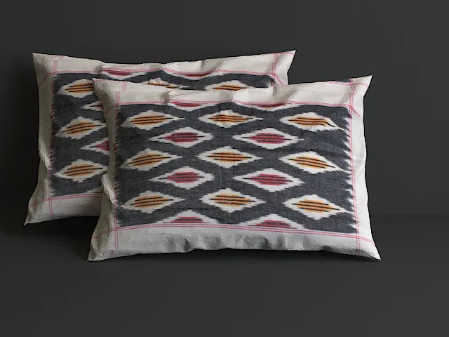 Double Bedsheet with Pillow Covers in Black color| - Koshali Arts & Crafts Enterprise