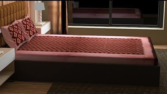 Double Bedsheet with Pillow Covers in Melon color| - Koshali Arts & Crafts Enterprise